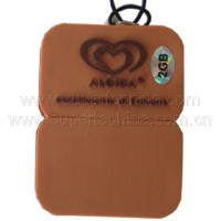 Silicone chocolate biscuit shaped USB flash drive