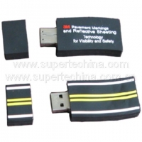 Silicone rail shaped USB flash drive