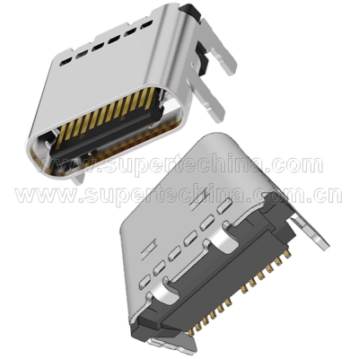 USB3.2 Gen2, Receptacle, Dual Row SMT, Horizontal, PCB top mount, 24Pin, type C connector